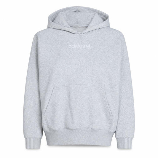 Adidas Women Grey Pullover Hoodie Size 18L Hooded Sweatshirt