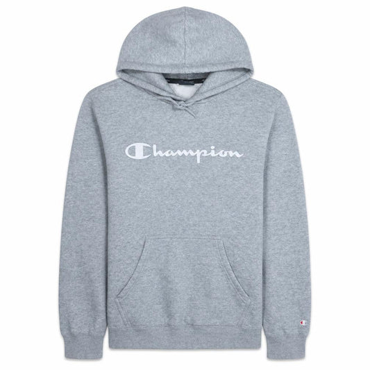 Champion Men's Grey Pullover Hoodie Medium Fleece Logo Sweatshirt