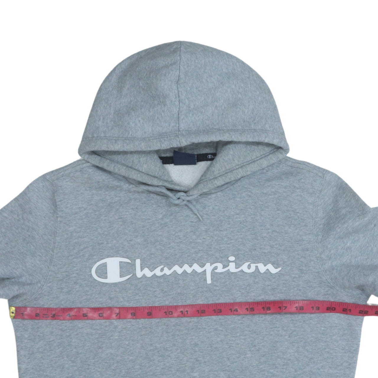 Champion Men's Grey Pullover Hoodie Medium Fleece Logo Sweatshirt