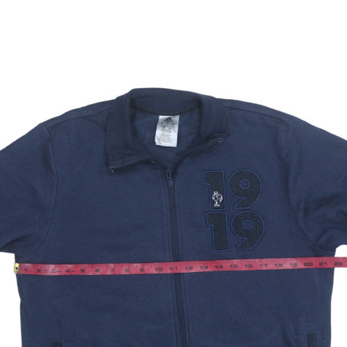 Adidas Mens Blue Full Zip Sweatshirt L Regular Fleece 1919 Logo