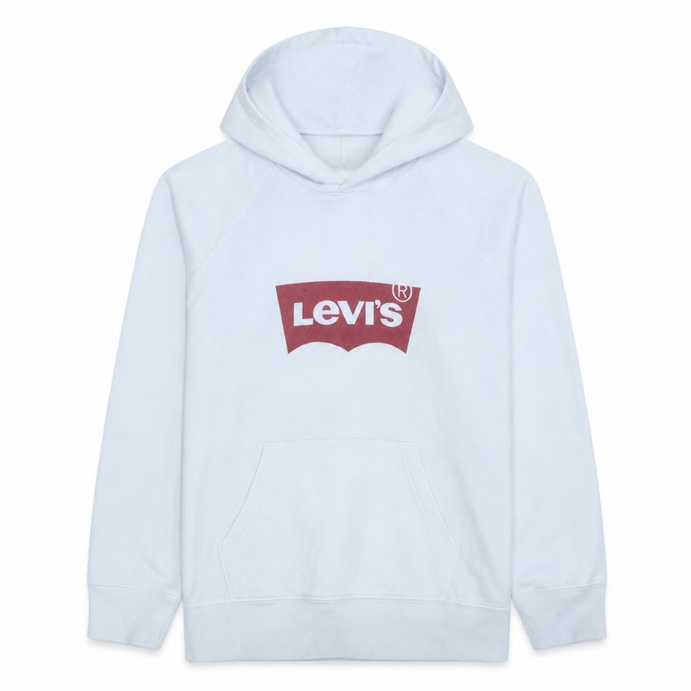Levi's Men's White Pullover Hoodie M Logo Fleece Sweatshirt