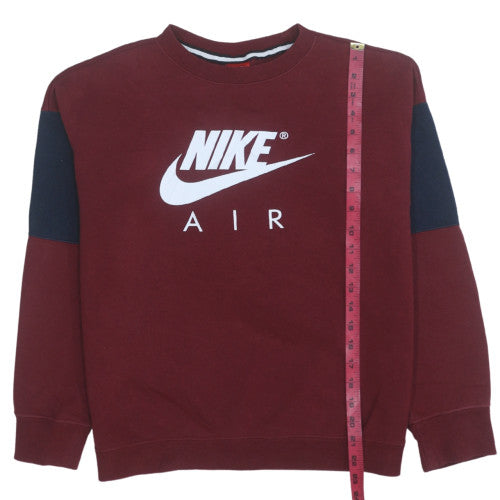 Nike Boys Burgundy Air Sweatshirt XL 13-15 Years Crew Neck Cotton Blend
