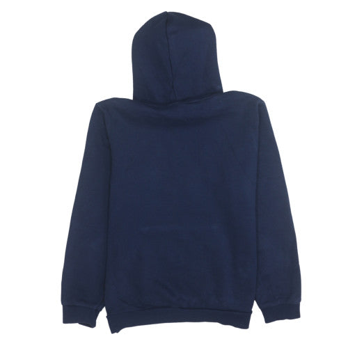 Puma Boys Navy Blue Pullover Hoodie 13-14 Years Graphic Print Cotton Blend