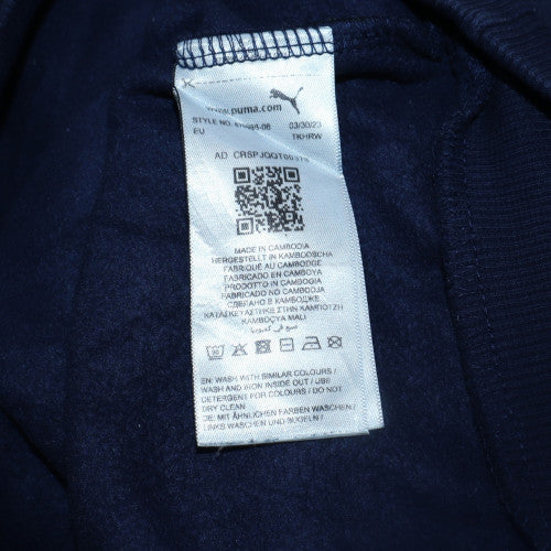 Puma Boys Navy Blue Pullover Hoodie 13-14 Years Graphic Print Cotton Blend