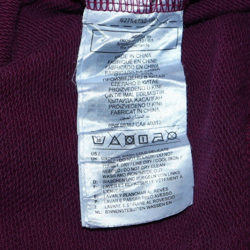 Adidas Women Burgundy 1/2 Zip Sweatshirt Size 12 UK Cotton Blend