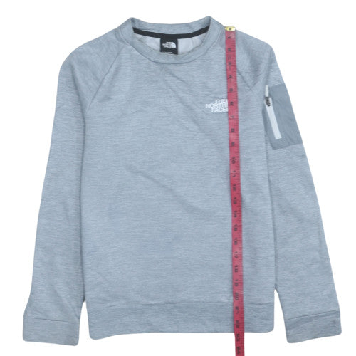 The North Face Boys Grey Crew Neck Sweatshirt Size L Youth Fleece