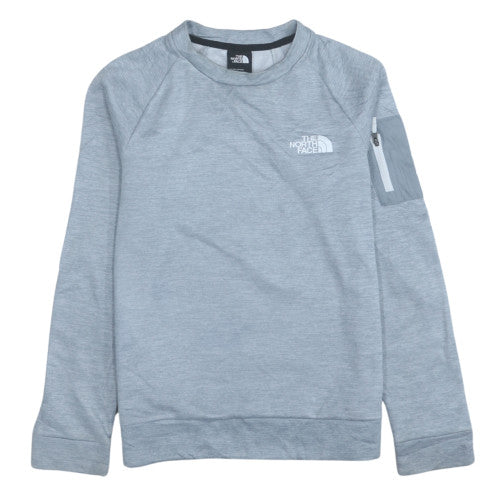 The North Face Boys Grey Crew Neck Sweatshirt Size L Youth Fleece