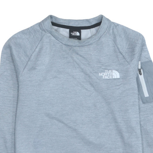 The North Face Boys Grey Crew Neck Sweatshirt Size L Youth Fleece