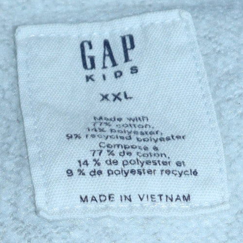 GAP Girls Grey Pullover Hoodie 2XL Fleece Logo Long Sleeve Sweatshirt