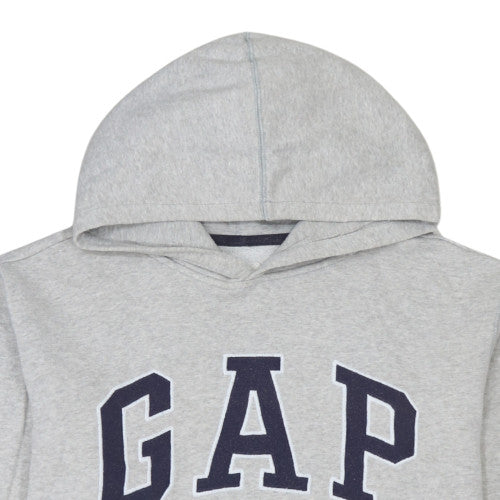 GAP Girls Grey Pullover Hoodie 2XL Fleece Logo Long Sleeve Sweatshirt
