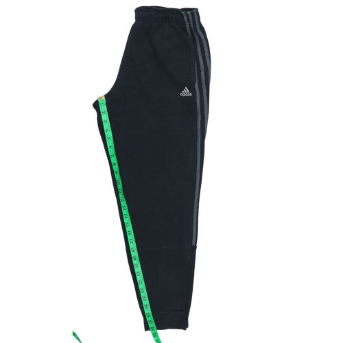 Adidas Men's Black Jogger Trousers Size M Fleece Tapered Fit