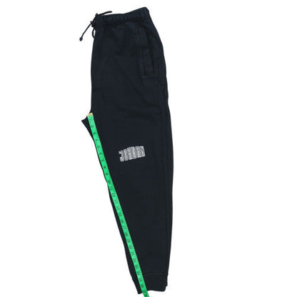 Close-up detail of Jordan Men's Black Jogger Sweatpants L Cotton Blend Drawstring