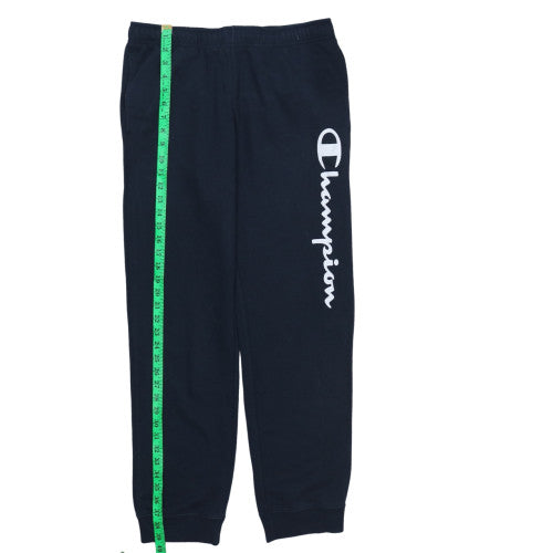 Champion Men's Black Fleece Sweatpants M Regular Fit Logo Athletic Trousers