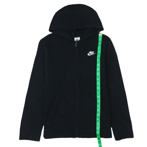Nike Boys Black Full Zip Hoodie XL (158-170cm) Fleece Lined Sweatshirt