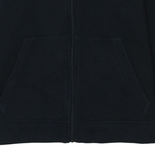 Nike Boys Black Full Zip Hoodie XL (158-170cm) Fleece Lined Sweatshirt