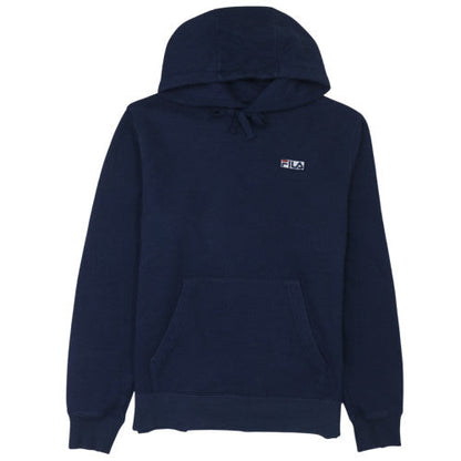 Additional front view of Fila Men's Blue Pullover Hoodie M Logo Fleece Sweatshirt