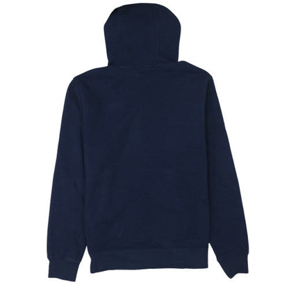 Brand and care label for Fila Men's Blue Pullover Hoodie M Logo Fleece Sweatshirt