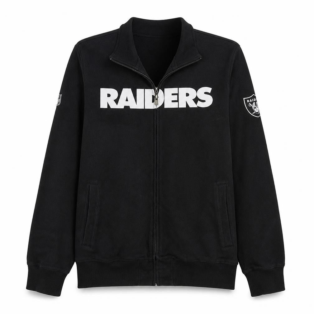 New Era Men's Black Raiders Full Zip Sweatshirt L Regular Fit