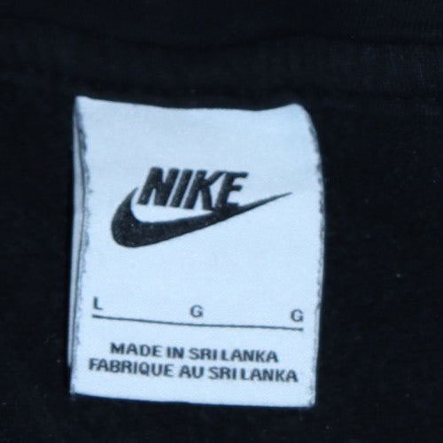 Nike Men's Black Pullover Hoodie L Fleece Sportswear Sweatshirt
