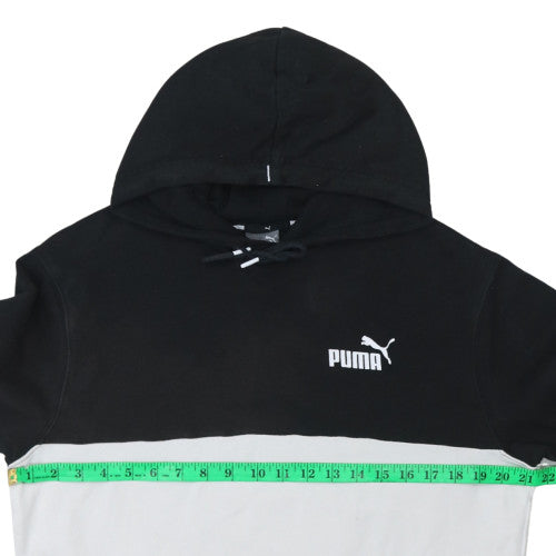 Puma Men's Black & White Pullover Hoodie M Regular Fit Logo Sportswear