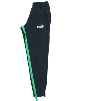Close-up detail of Puma Men's Black XS Jogger Sweatpants with Logo
