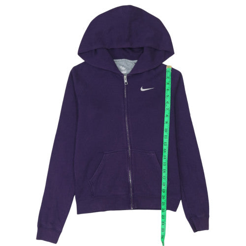 Nike Women's Purple Full Zip Hoodie Small Cotton Blend