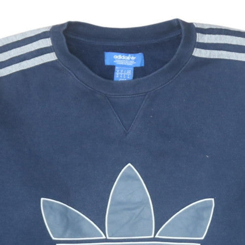 Adidas Men's Blue Crew Neck Pullover Sweatshirt Size M