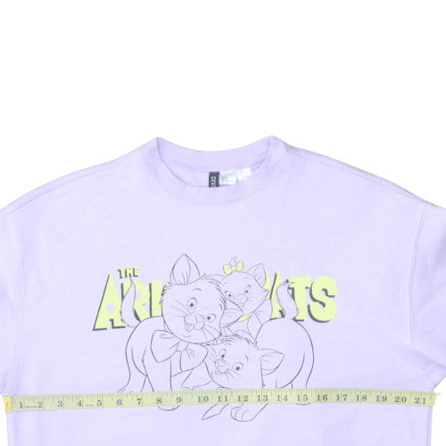 H&M Women Lilac Aristocats Sweatshirt S Crew Neck Pullover Disney