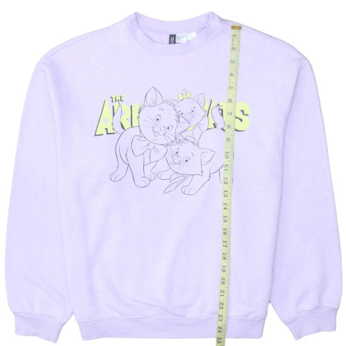 H&M Women Lilac Aristocats Sweatshirt S Crew Neck Pullover Disney