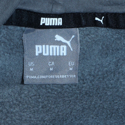 Puma Mens Grey Pullover Hoodie Medium Graphic Sports Fleece