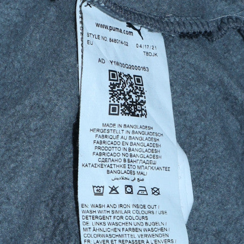 Puma Mens Grey Pullover Hoodie Medium Graphic Sports Fleece