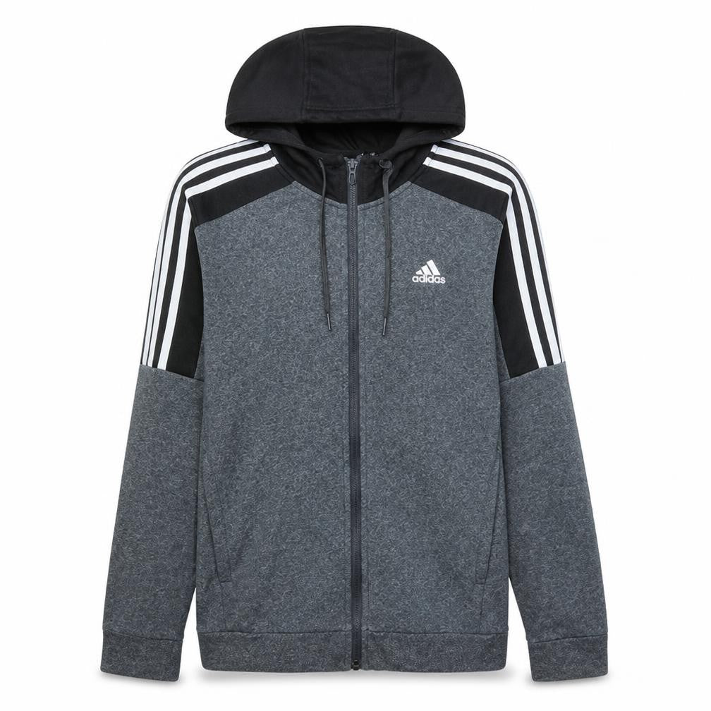 Adidas Men's Grey Full Zip Hoodie Size S Sports Fleece Jacket