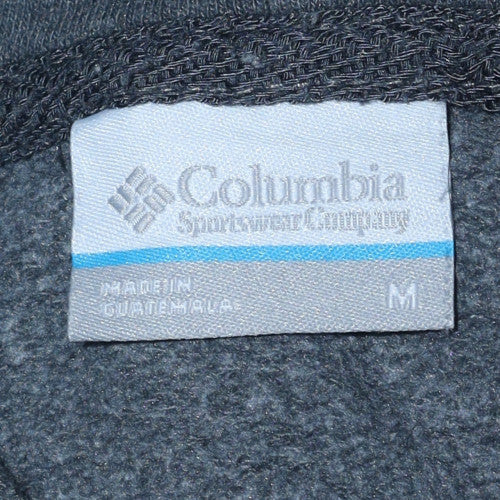 Columbia Men's Grey Pullover Hoodie M Graphic Logo Fleece Sweatshirt