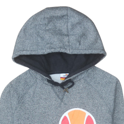 Ellesse Men's Grey Pullover Hoodie Size S Graphic Logo Fleece