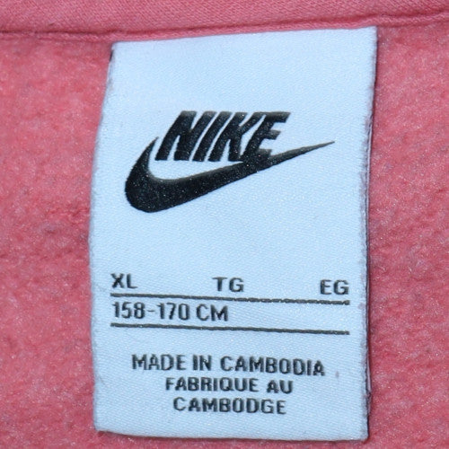 Nike Girls Pink Crew Neck Pullover Sweatshirt XL 158-170cm Cotton Blend