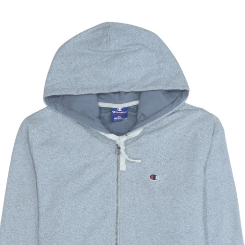Champion Men's Grey Full Zip Hoodie Size M Lightweight Fleece