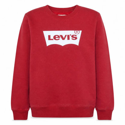 Front view of Levi's boys’ red graphic logo pullover sweatshirt 16 years