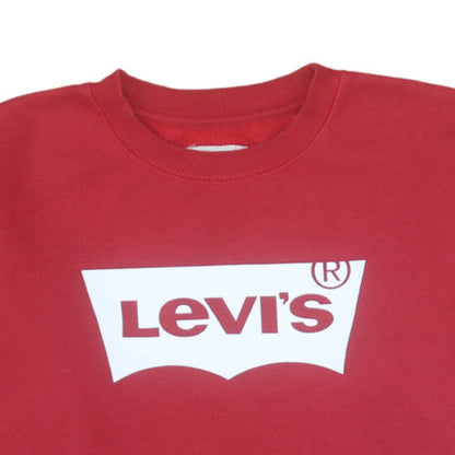 Additional view of Levi's boys’ red graphic logo pullover sweatshirt 16 years
