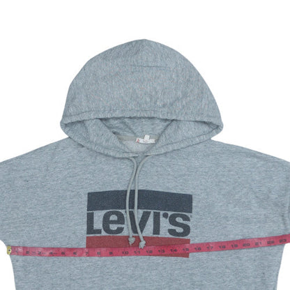 Levi's Womens Grey Small Pullover Hoodie with Logo Print
