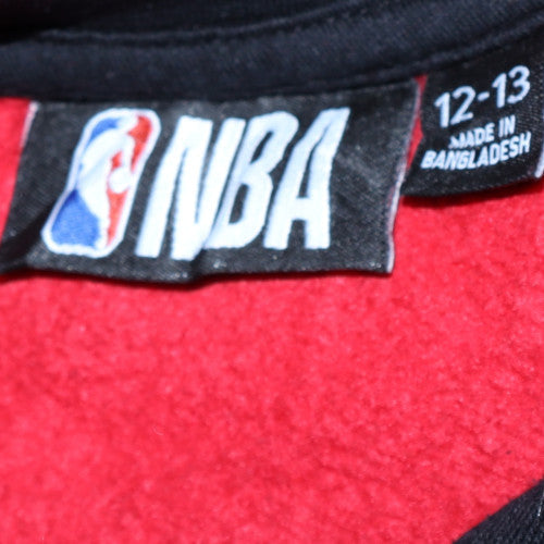 Primark NBA Boys Black Red Chicago Bulls Pullover Hoodie 12-13 Years