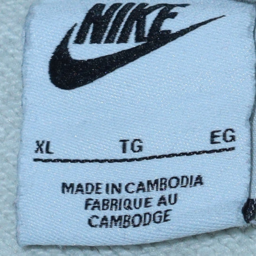 Nike Women White XL Pullover Hoodie with Logo Front Pocket