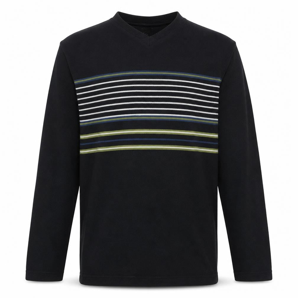 Levi's Men's Black Striped Long Sleeve Cotton T-Shirt Size M