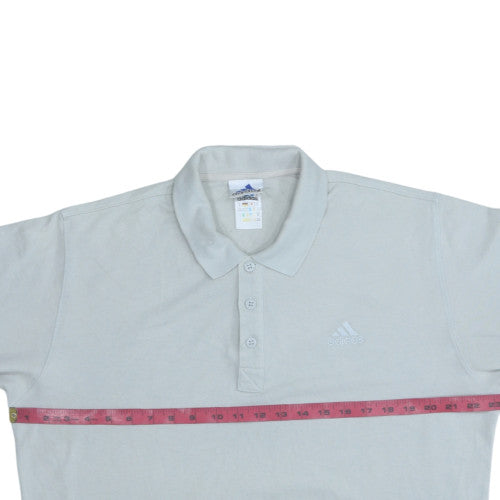 Adidas Men's Beige Short Sleeve Cotton Polo Shirt Size M
