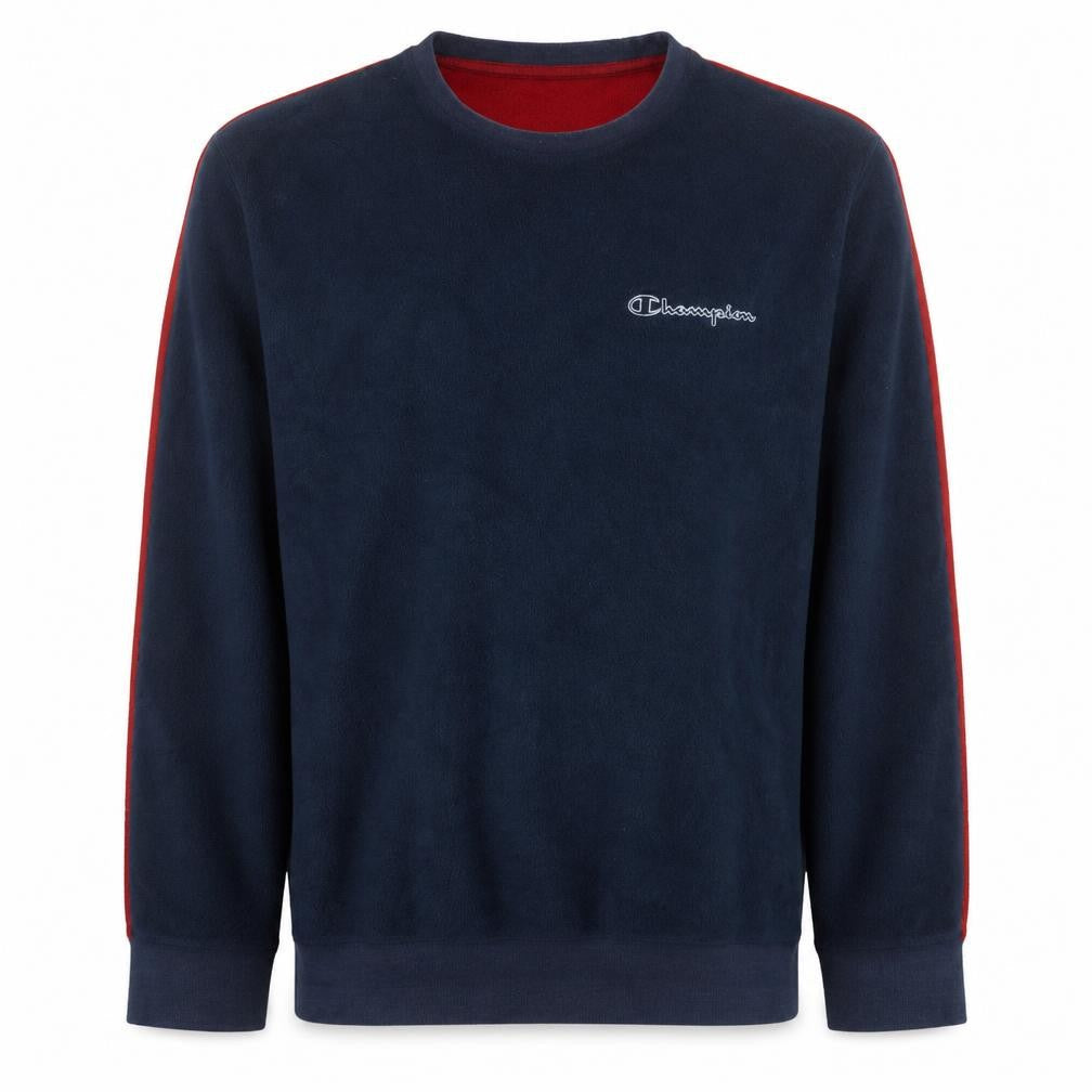 Champion Men’s Blue Red Fleece Pullover Sweatshirt Size L