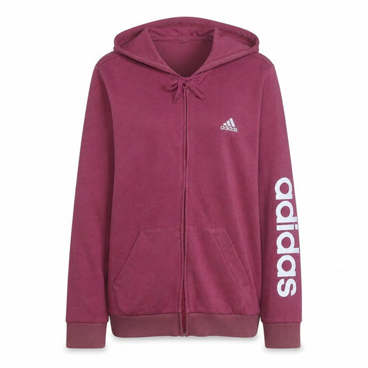 Adidas Women's Burgundy Full Zip Hoodie Size M 12-14 Casual Sportswear