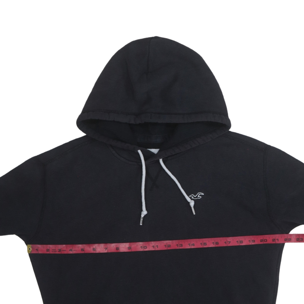 Hollister Men's Black Pullover Hoodie Small Fleece Logo Sweatshirt