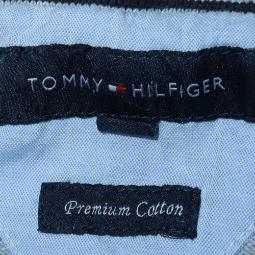 Tommy Hilfiger Men's Grey V-Neck Cotton Jumper Size S
