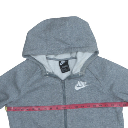 Nike Boys Grey Full Zip Hoodie XL 156-166cm Standard Fit Fleece