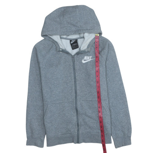 Nike Boys Grey Full Zip Hoodie XL 156-166cm Standard Fit Fleece