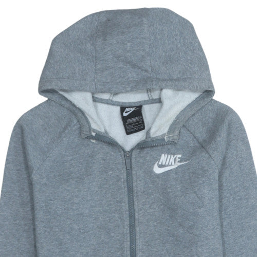 Nike Boys Grey Full Zip Hoodie XL 156-166cm Standard Fit Fleece